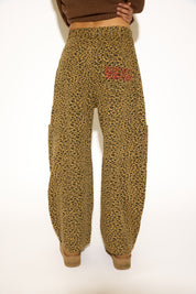 LEOPARD PRINT BAGGY PANT WITH CARGO POCKET