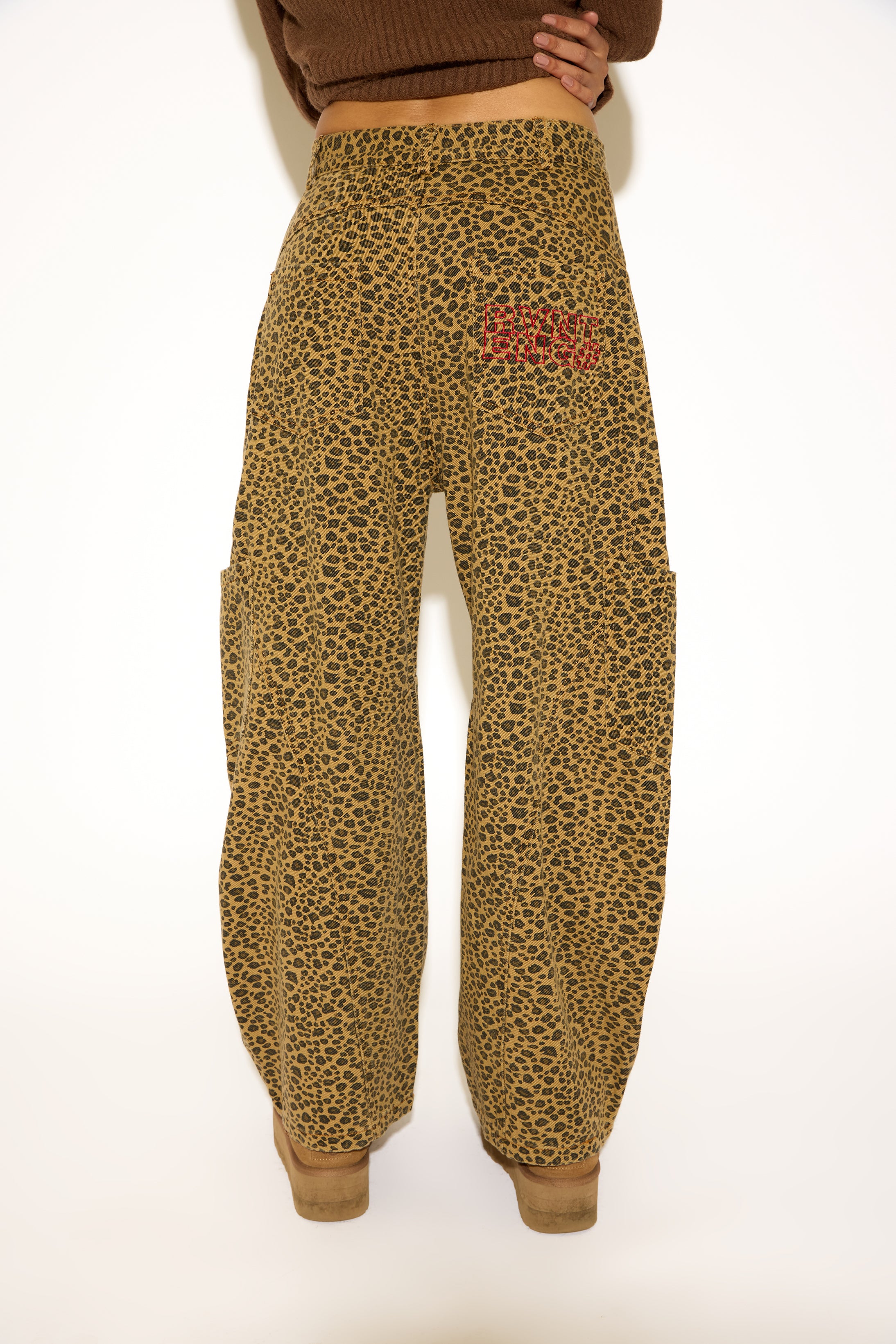 LEOPARD PRINT BAGGY PANT WITH CARGO POCKET