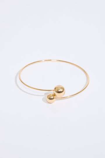 GOLD SIMPLE BALL DESIGN METAL ARM CUFF on a white background.