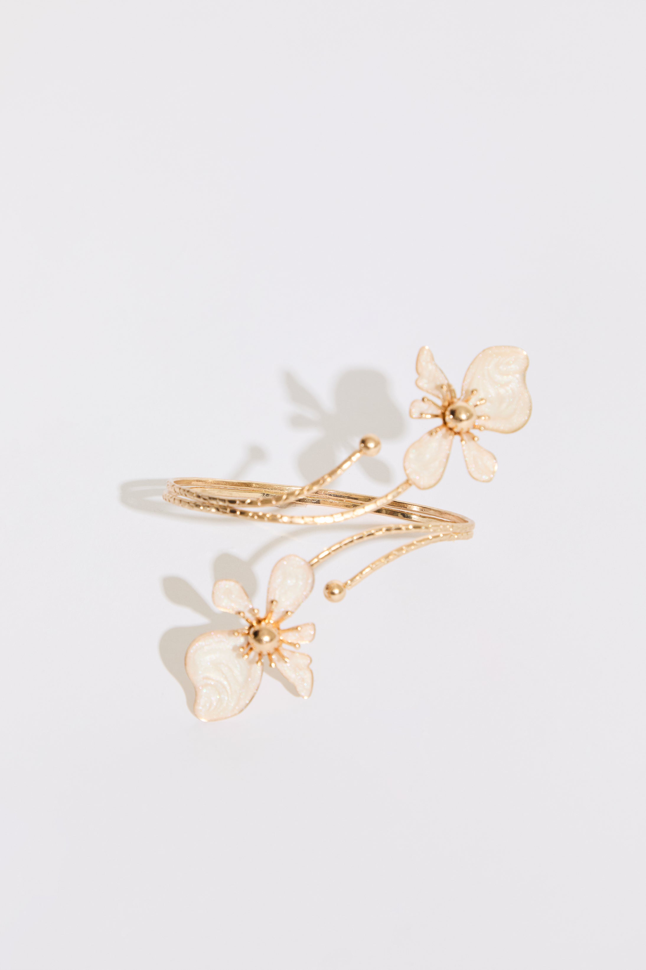 Orchid beaded look metal arm cuff