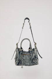 DENIM BOWLER BAG W CROSSBODY STRAP