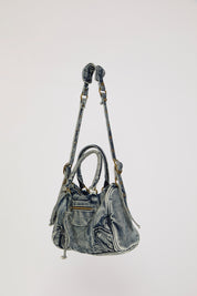 DENIM BOWLER BAG W CROSSBODY STRAP