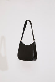 VEGAN LEATHER SHOULDER BAG W GUSSET