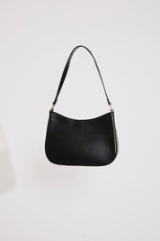 VEGAN LEATHER SHOULDER BAG W GUSSET