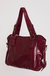 VEGAN LEATHER SLOUCHY HANDBAG WITH CROSSBODY STRAP