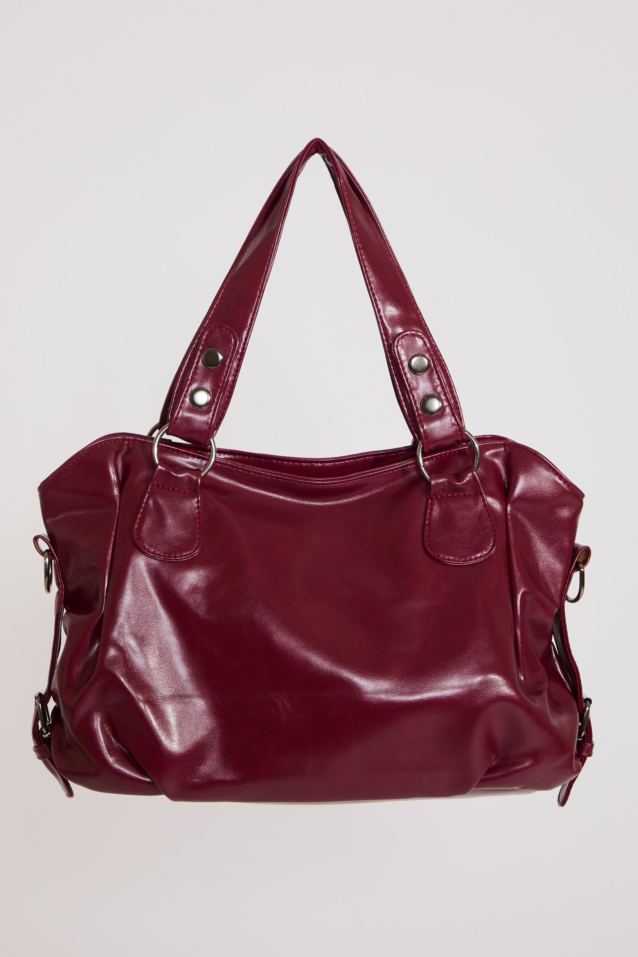 VEGAN LEATHER SLOUCHY HANDBAG WITH CROSSBODY STRAP