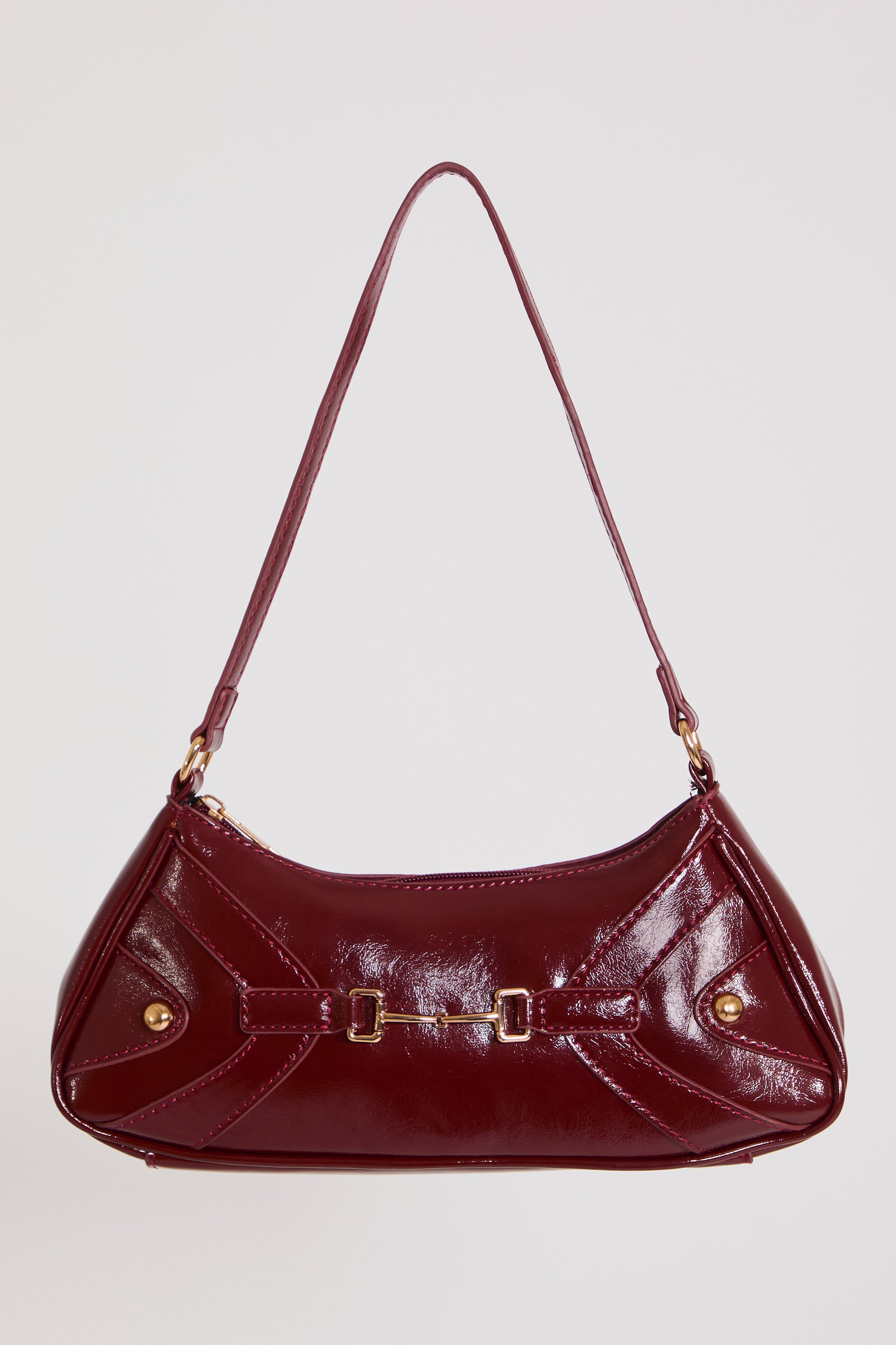 VEGAN LEATHER HOBO BAG WITH BIT DETAIL