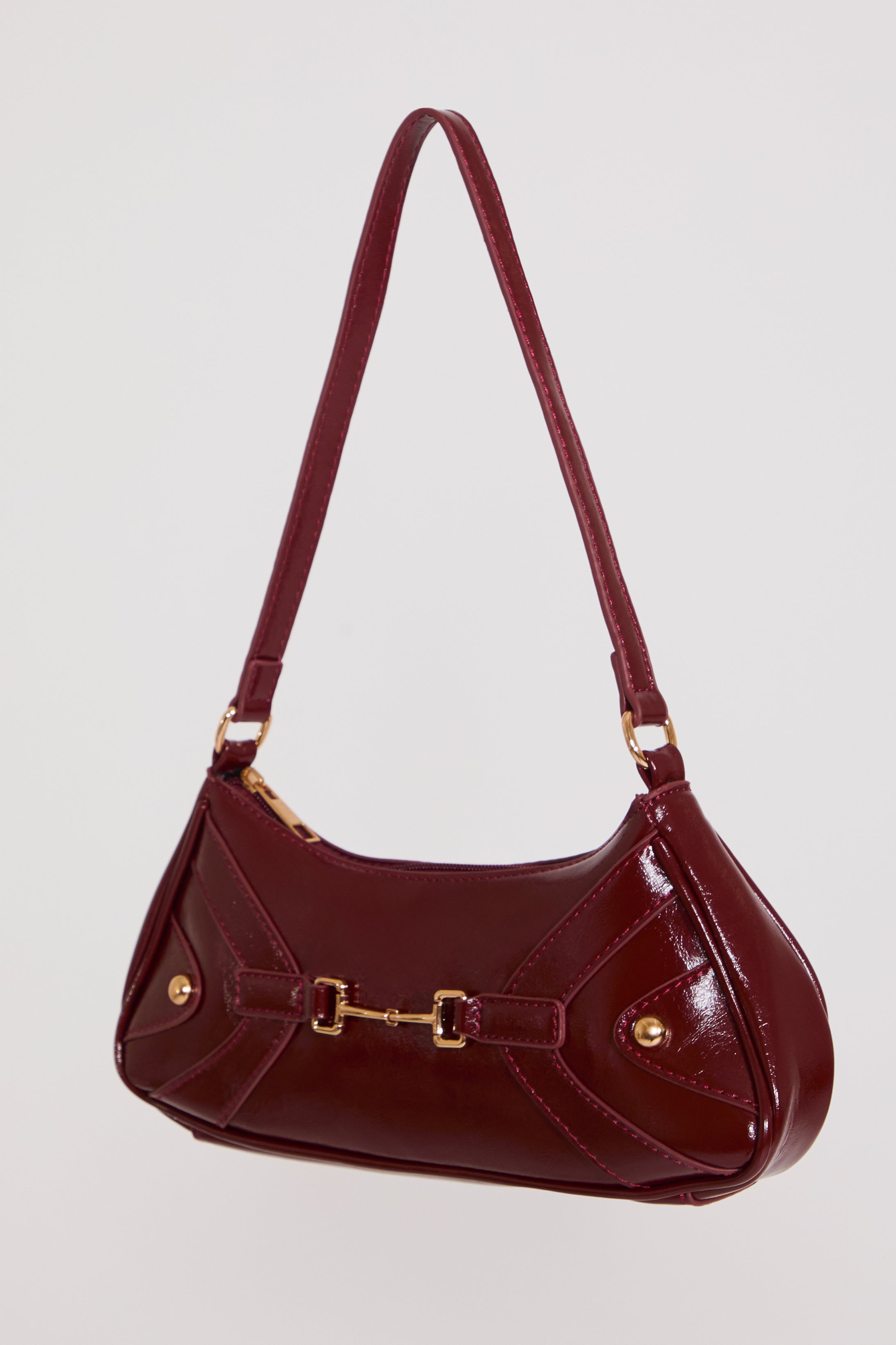 VEGAN LEATHER HOBO BAG WITH BIT DETAIL