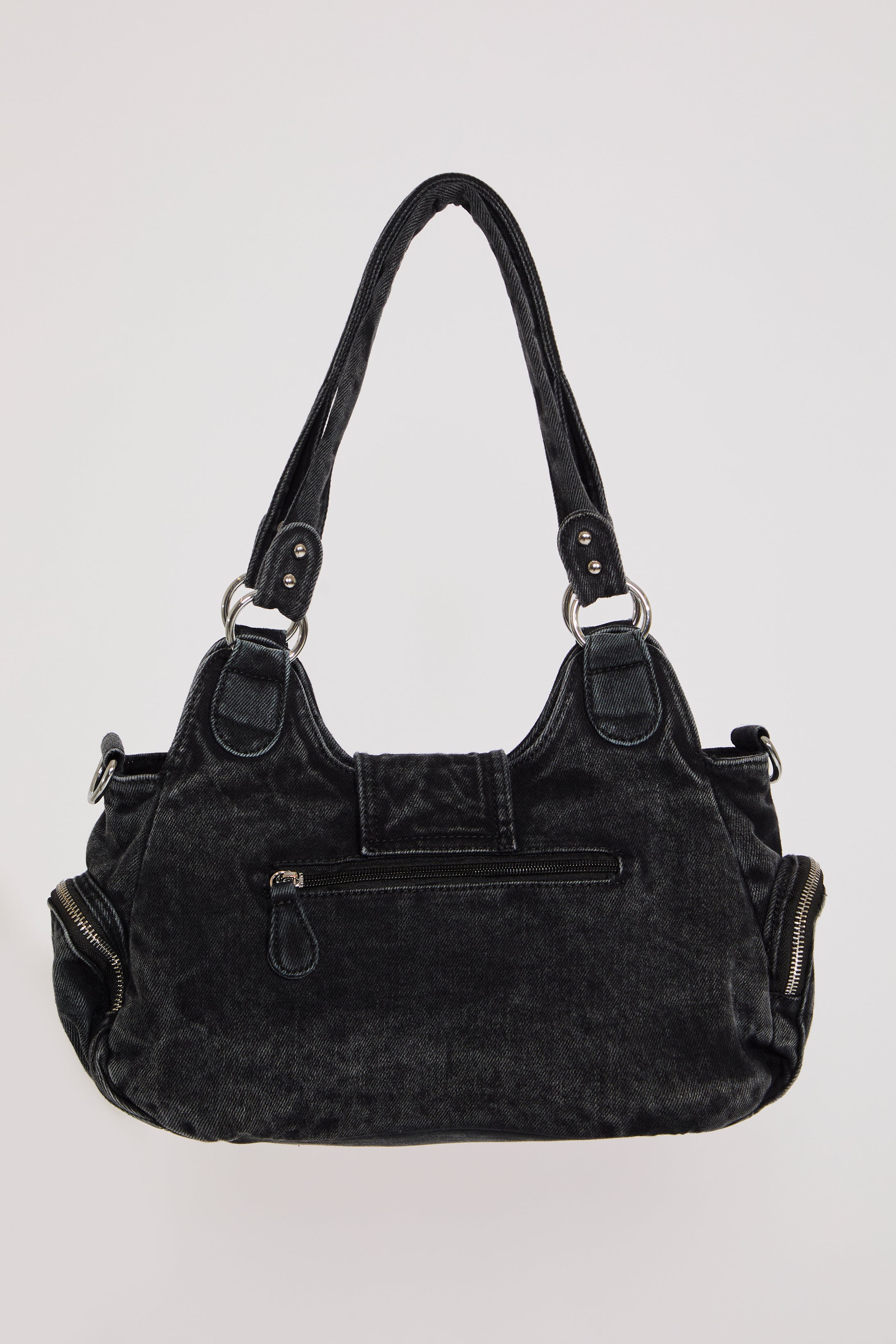 DENIM MULTI POCKET BAG WITH OPTIONAL CROSSBODY STRAP