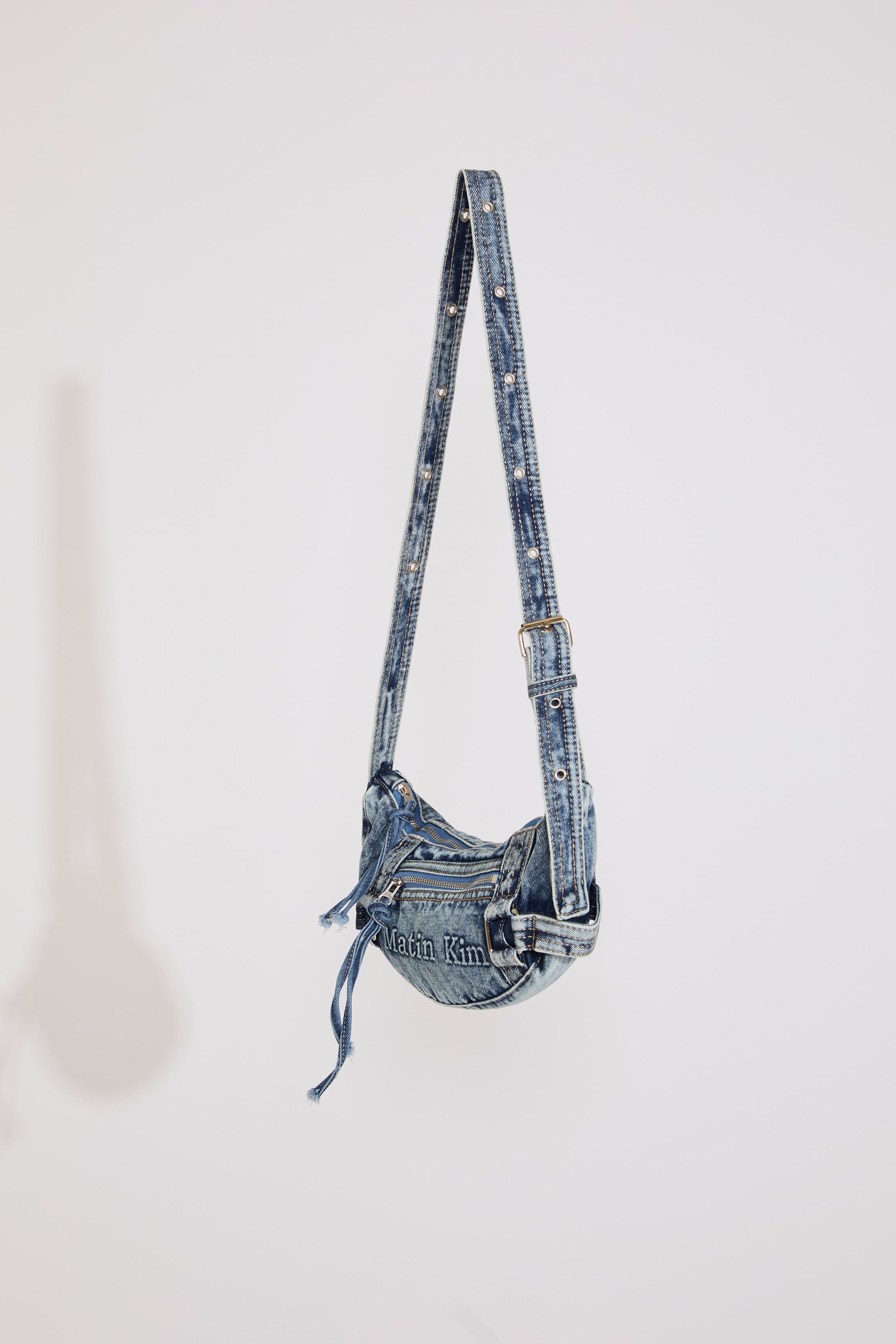 WASHED & WORN LOOK DENIM HOBO SHOULDER BAG