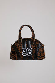 96 THEME LEOPARD PRINT BAG WITH CONTRAST DETAILS