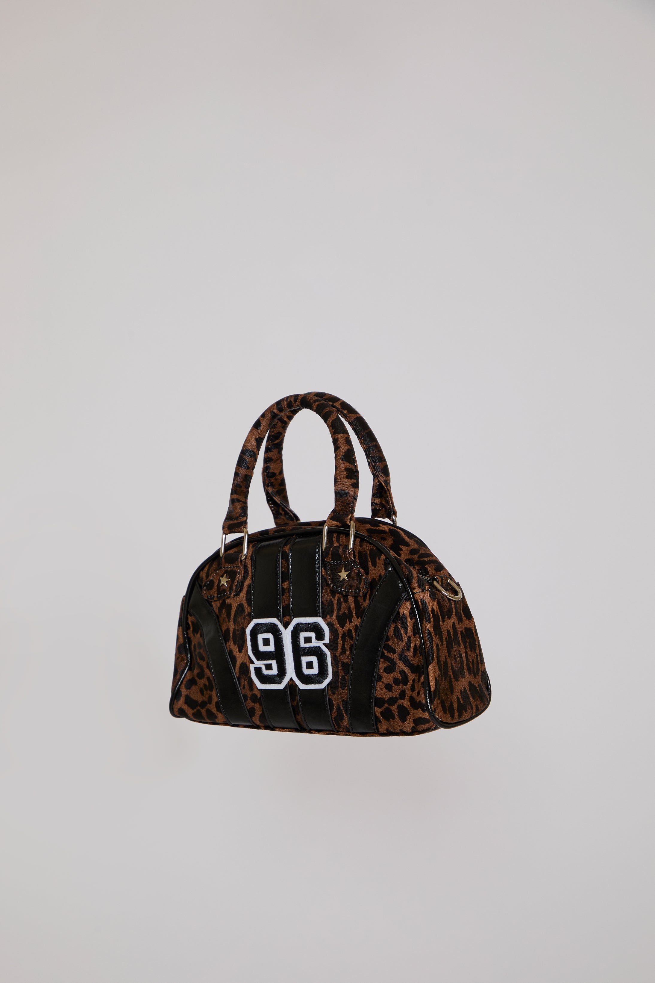 96 THEME LEOPARD PRINT BAG WITH CONTRAST DETAILS