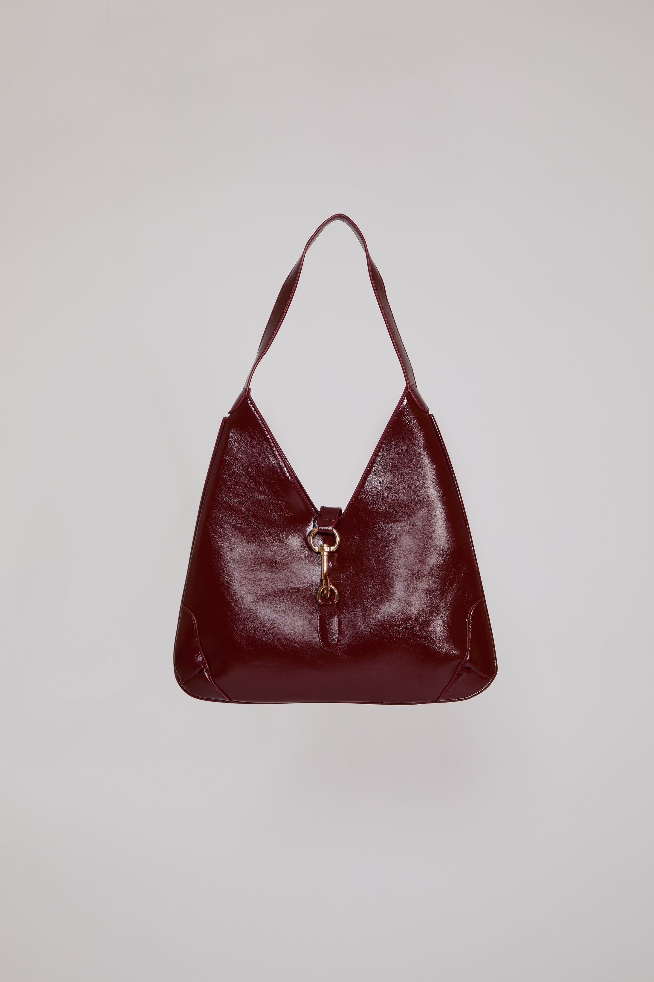 VEGAN LEATHER WITH BUCKLE CLOSURE TOTE BAG