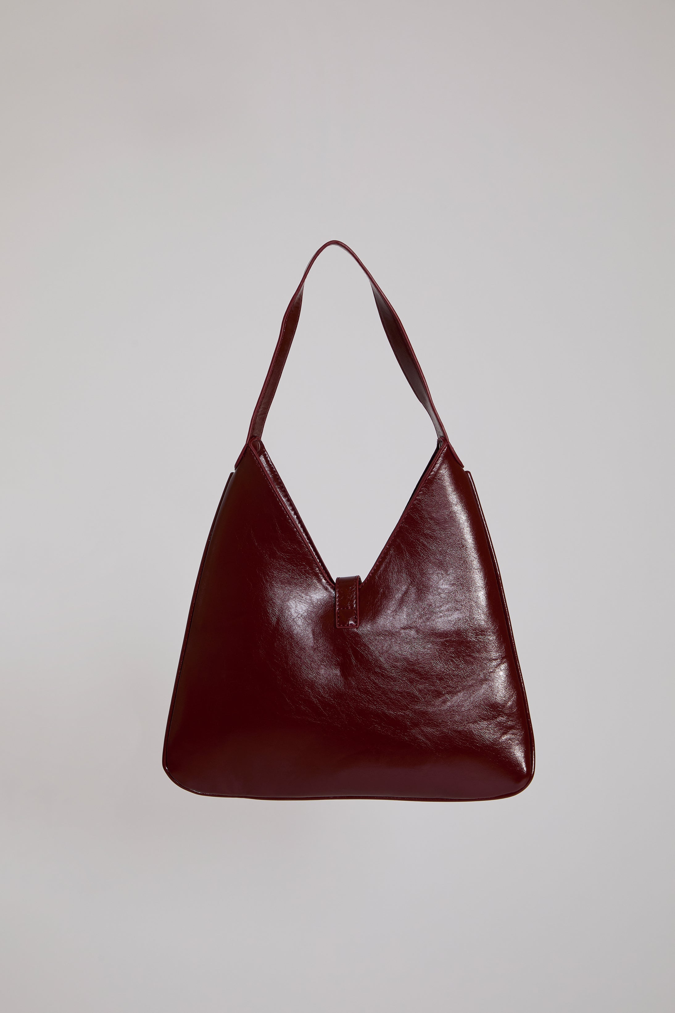 VEGAN LEATHER WITH BUCKLE CLOSURE TOTE BAG