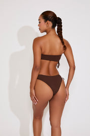 RIBBED BANDEAU TOP & HI-CUT BIKINI SET