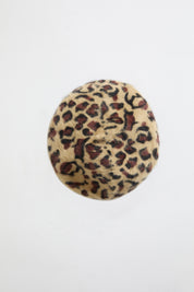 FUZZY LEOPARD PRINT BERET