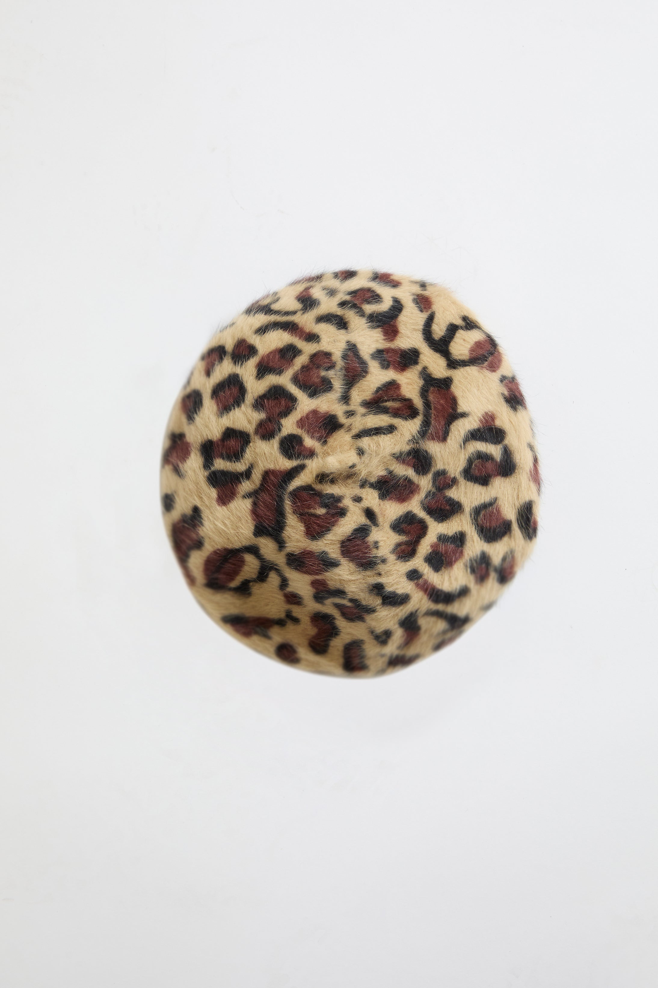 FUZZY LEOPARD PRINT BERET