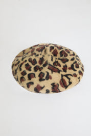 FUZZY LEOPARD PRINT BERET
