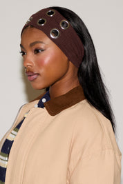 STRETCHY HEADBAND WITH METAL GROMMETS