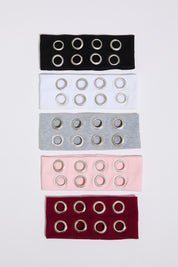 RIB KNIT HEADBAND WITH GROMMET DETAIL