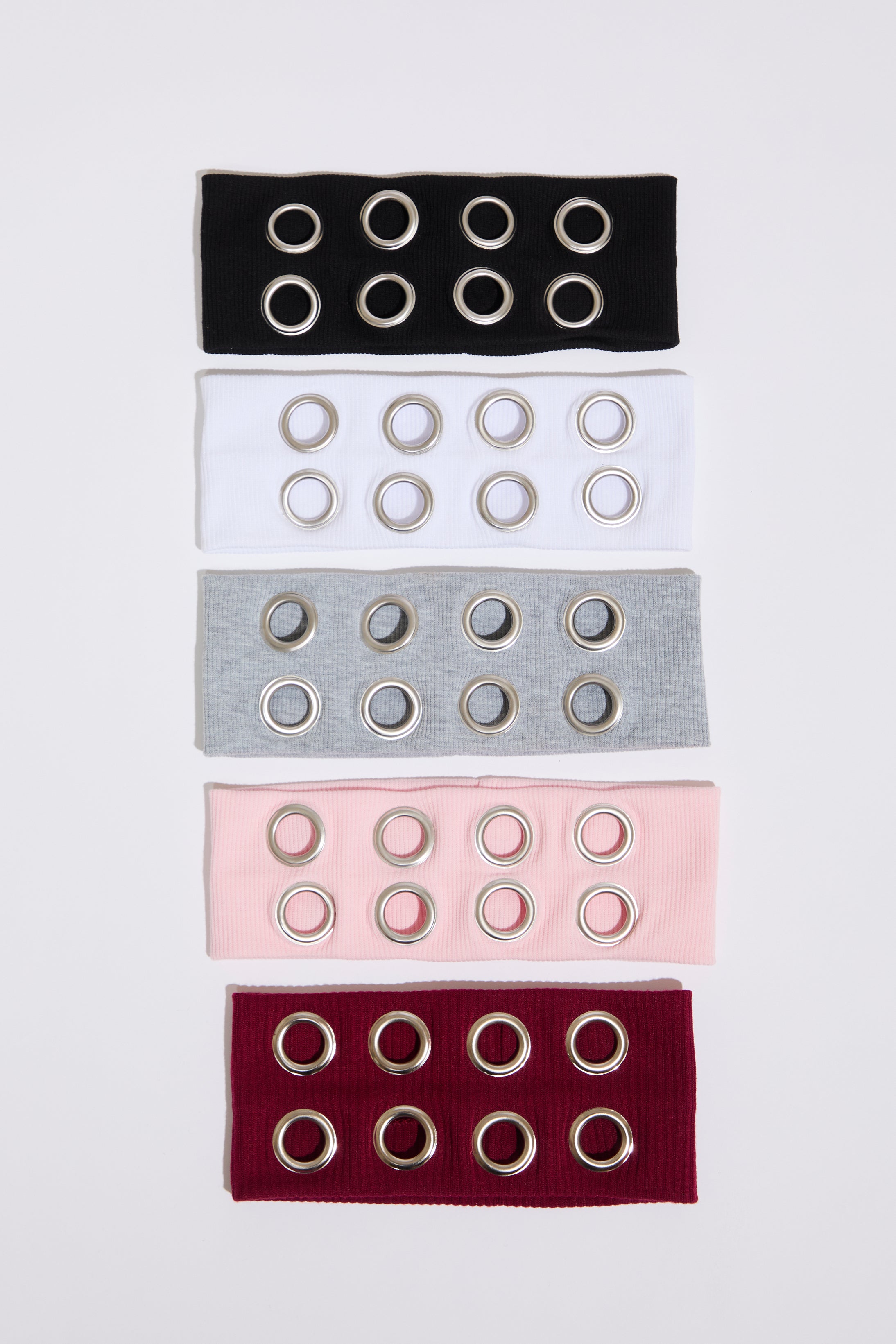RIB KNIT HEADBAND WITH GROMMET DETAIL