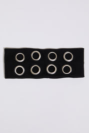 RIB KNIT HEADBAND WITH GROMMET DETAIL