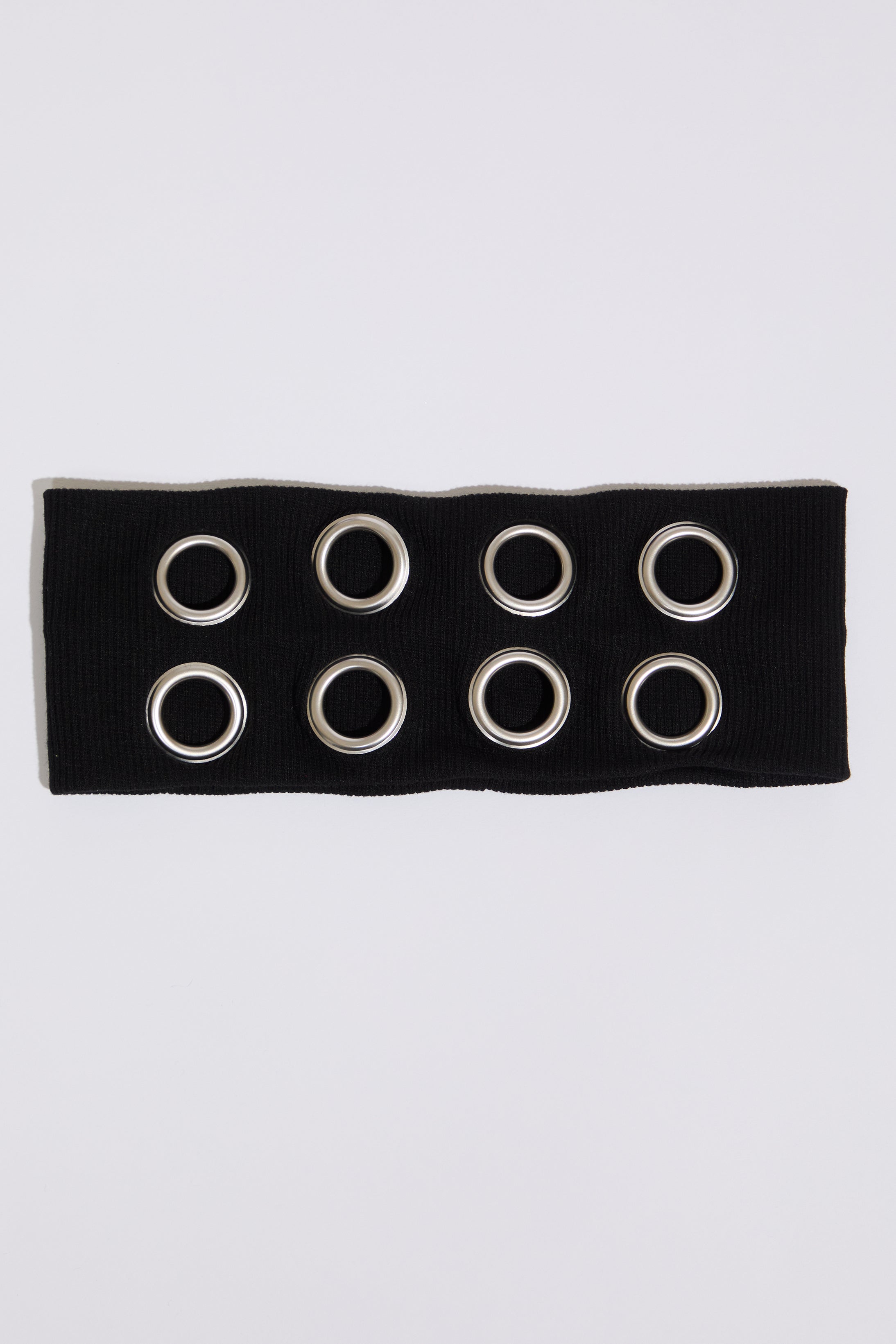 RIB KNIT HEADBAND WITH GROMMET DETAIL