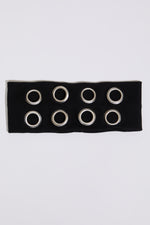 RIB KNIT HEADBAND WITH GROMMET DETAIL