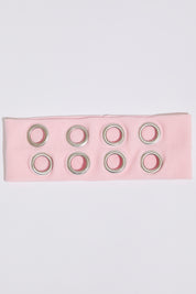 RIB KNIT HEADBAND WITH GROMMET DETAIL