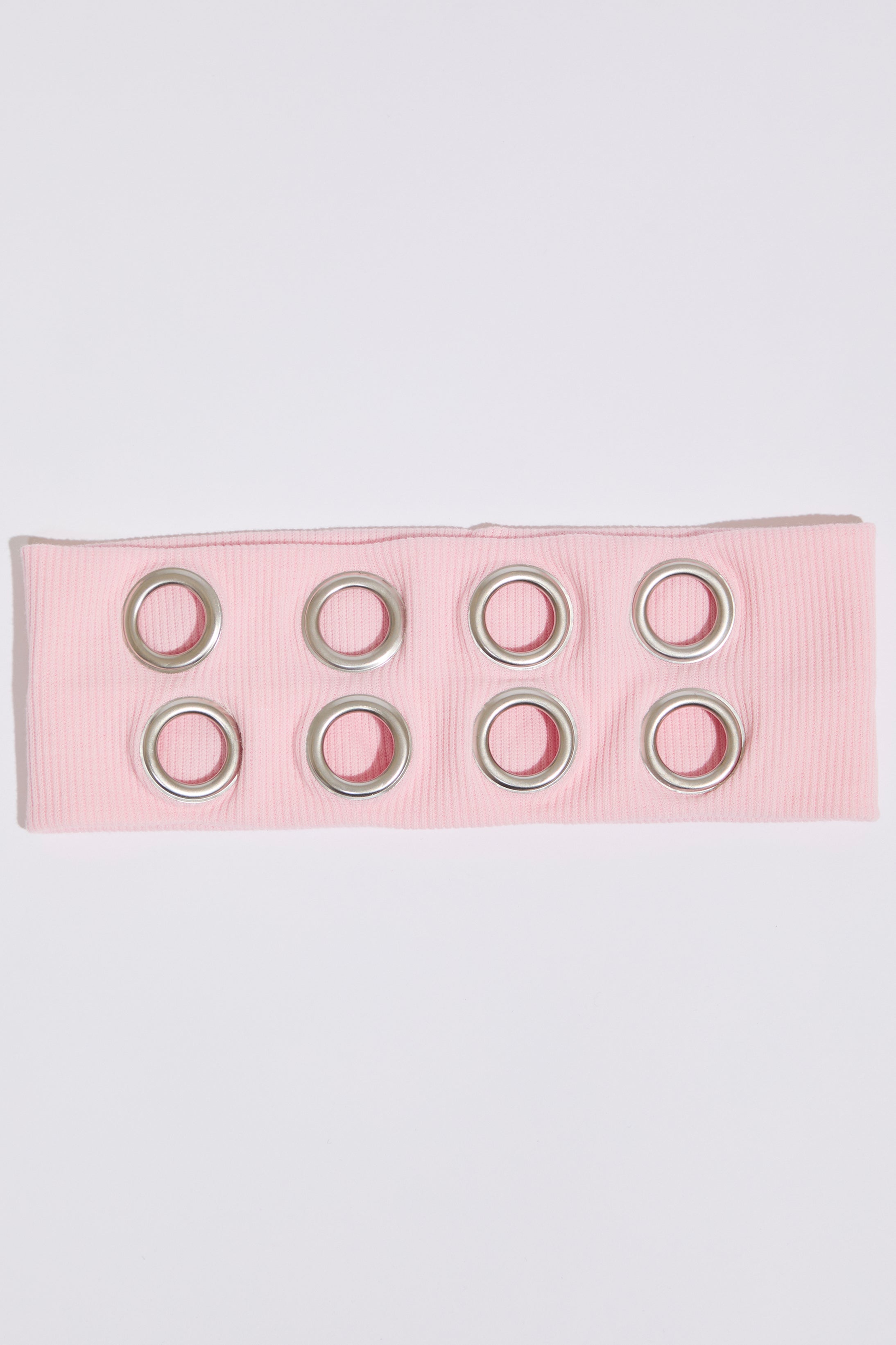 RIB KNIT HEADBAND WITH GROMMET DETAIL