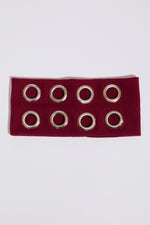 RIB KNIT HEADBAND WITH GROMMET DETAIL