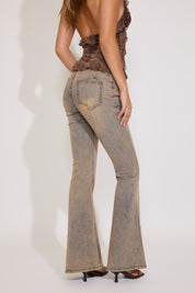 ACID WASHED EXTRA LARGE FLARED DENIM PANT