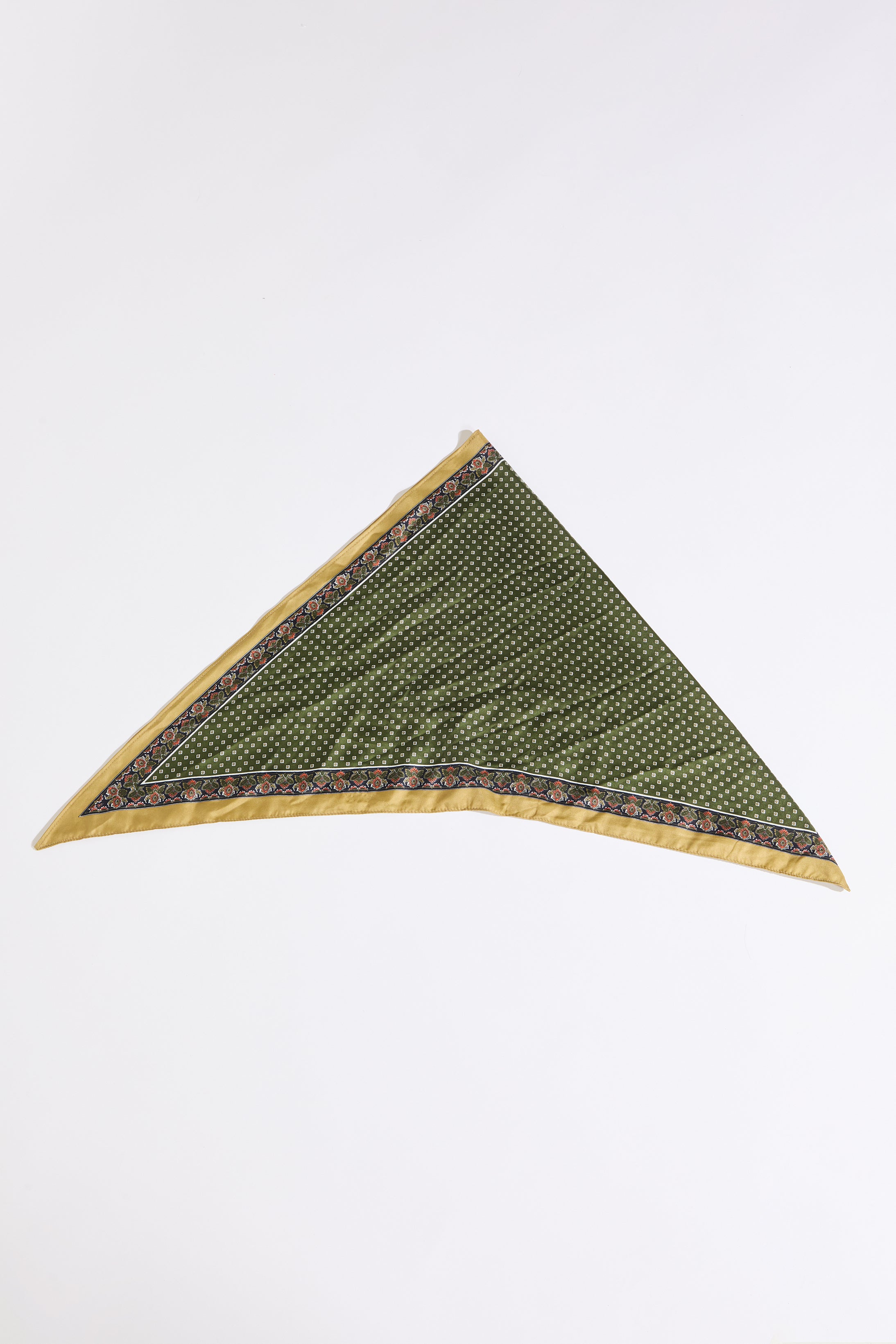DISTY SQUARE & FLORAL PRINT CONTRAST EDGE SCARF