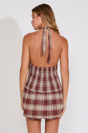 HALTER V NECK PLAID PRINT PEPLUM TOP SPTO25022703 (4)