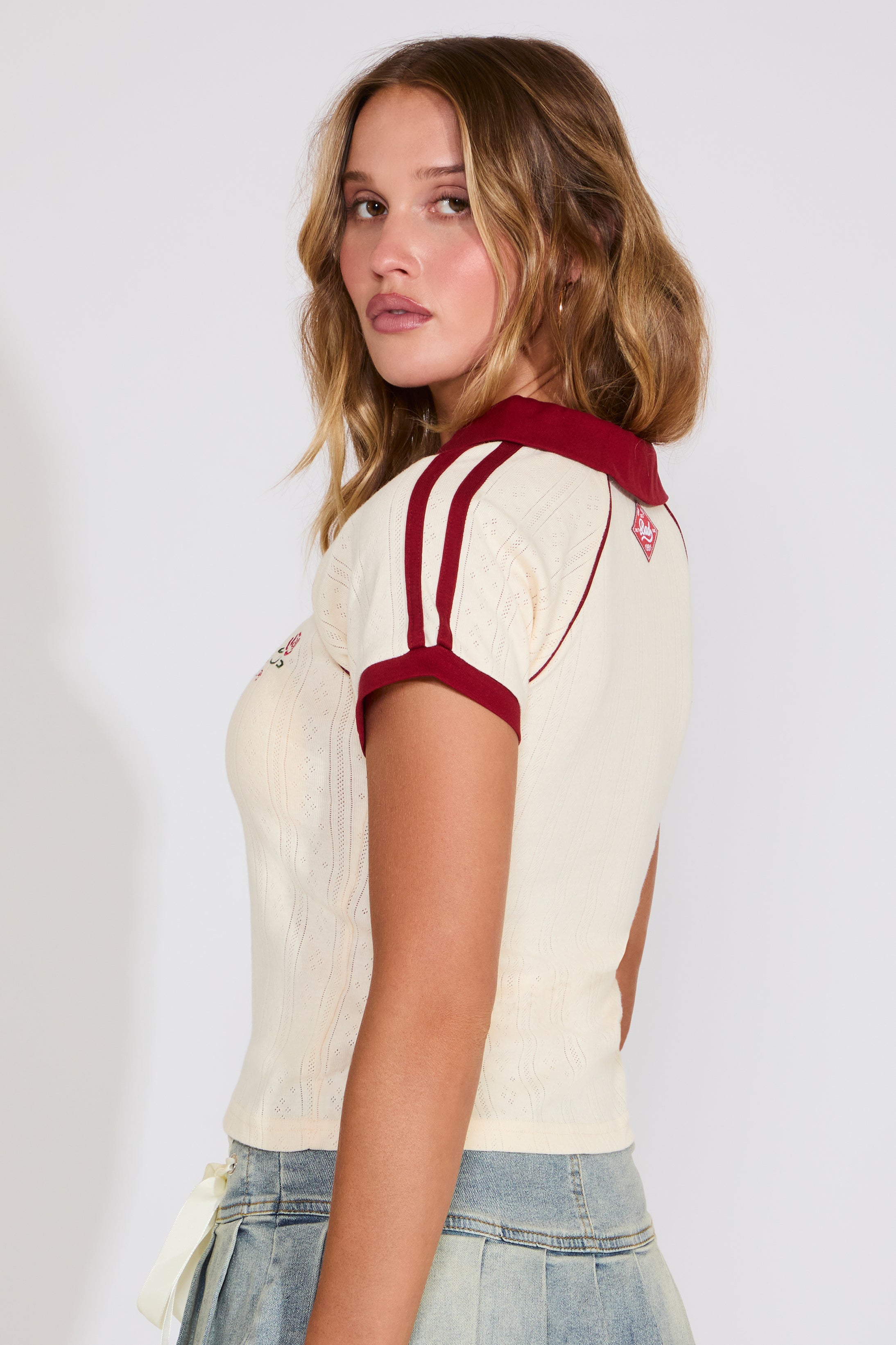 CONTRAST COLLAR & SLEEVE HEM POLO SHIRT