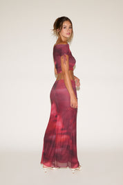 TIE DYE OFF SHOULDER TOP & ADJUSTABLE MAXI SKIRT SET