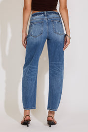 HIGH RISE MILD BARREL LEG ANKLE LENGTH PANT