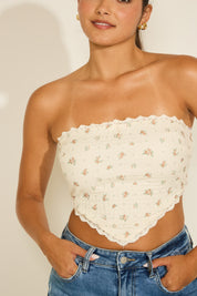 FLORAL TUBE HANDKERCHIEF TOP