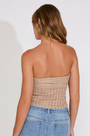ASYMMETRIC TUBE TOP WITH RUCHING DETAIL