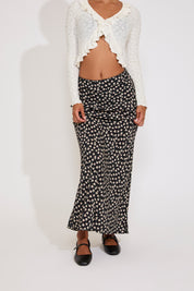 DITSY FLORAL PRINT LACE TRIM MAXI SKIRT