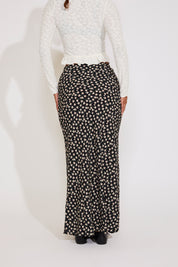 DITSY FLORAL PRINT LACE TRIM MAXI SKIRT