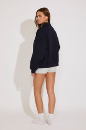 LONG SLEEVE CHECKER CONTRAST SWEATER