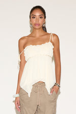 HANDKERCHIEF HEM TIE STRAP BABYDOLL TOP