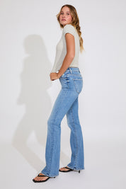 WASHED TUMMY CONTROL HIGH RISE DENIM PANT