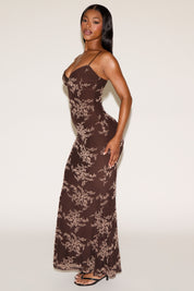 CONTRAST FLORAL PRINT V NECK SLEEVELESS MAXI DRESS