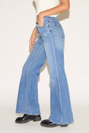 TUMMY CONTROL HIGH RISE SLIM PALAZZO DENIM PANT