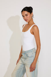 DOUBLE LAYERED SQUARE NECK BODYSUIT