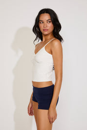 SCRUNCHED V NECK SEAMLESS CAMI TOP