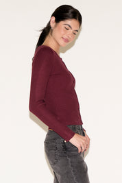 RIBBED BUTTON UP CARDIGAN