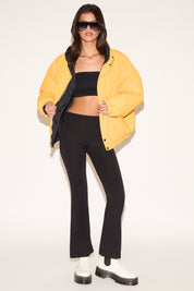 OVERSIZED REVERSIBLE PUFFER ZIP UP JACKET
